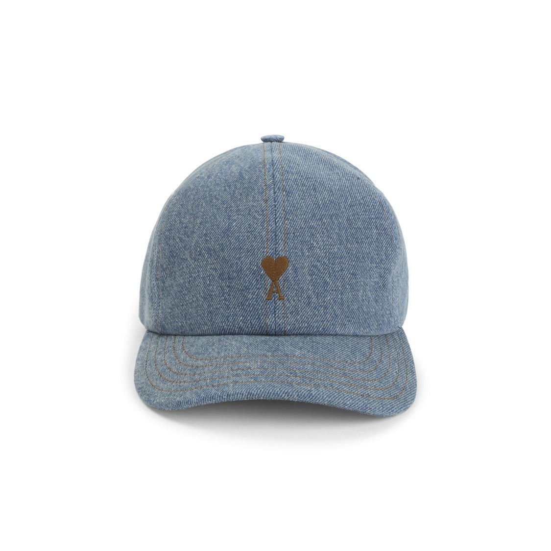 Ami Paris Denim Baseball Cap With Heart-Shaped Logo