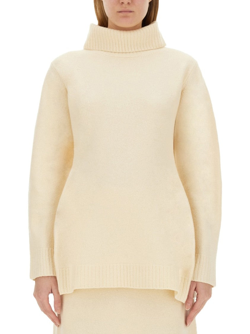 Jil Sander Ribbed Turtleneck Shirt With Oversized Silhouette