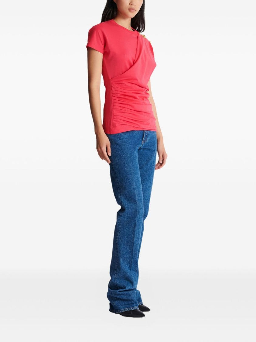 Balmain Silk And Nylon Lightweight Crew Neck Top