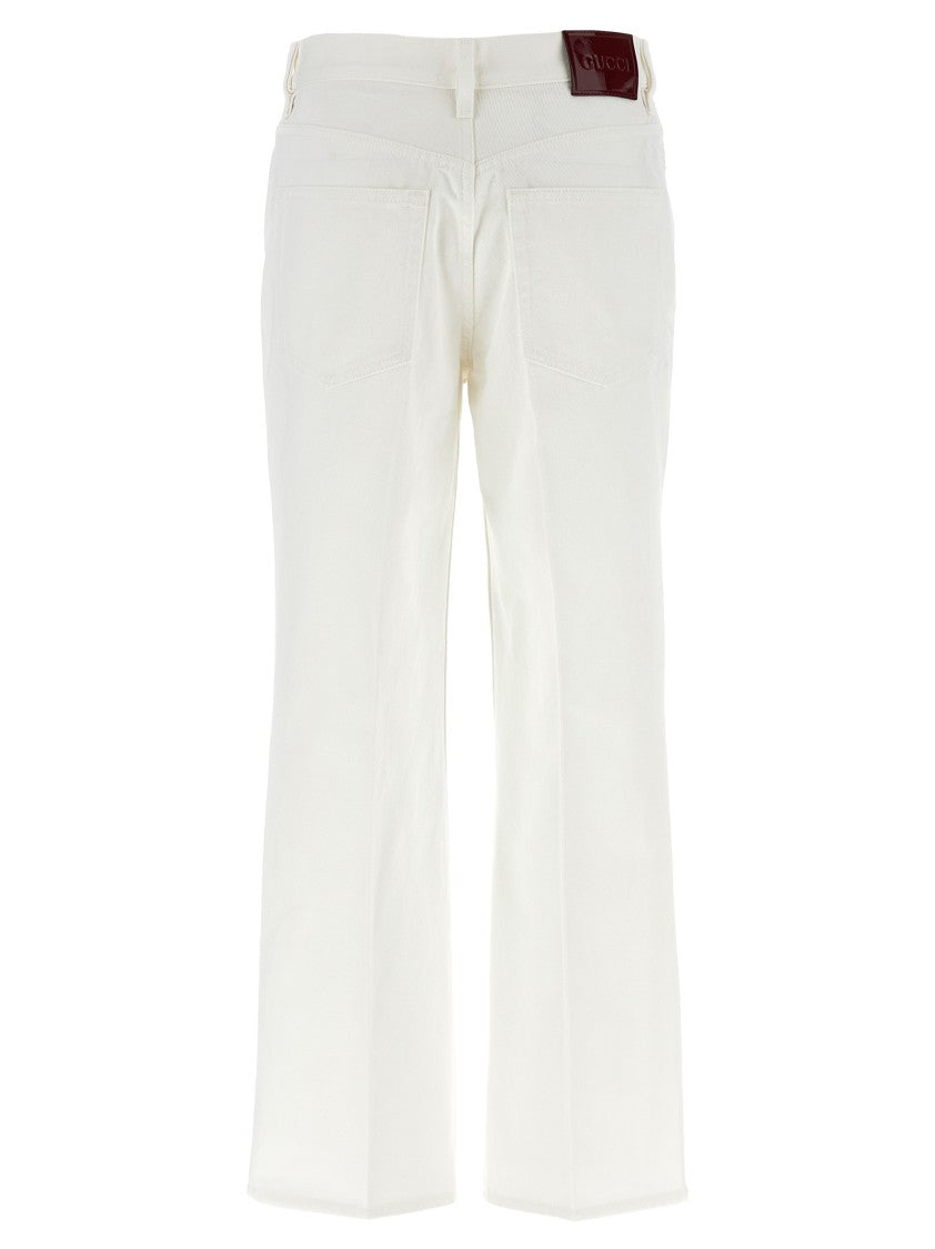 Gucci High-Waisted Cropped Jeans With Flared Leg