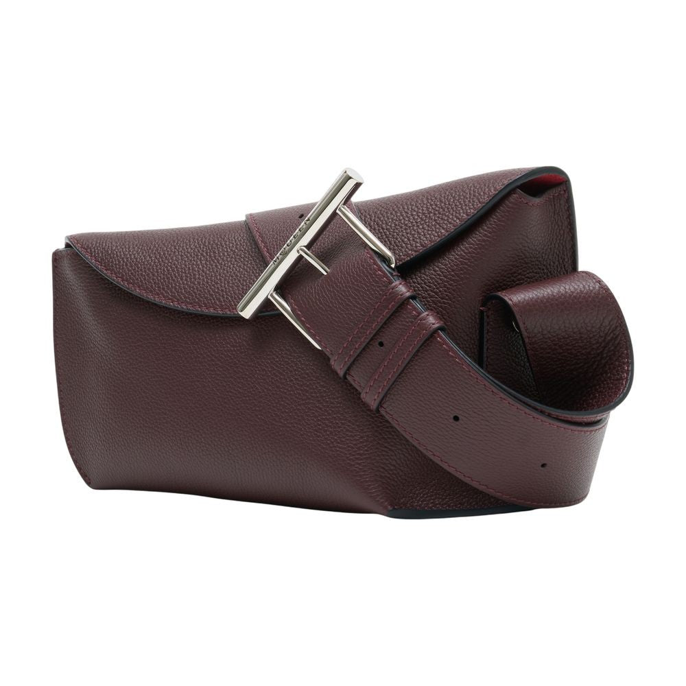 Alexander Mcqueen Structured T-Bar Sling Crossbody In Textured Calfskin