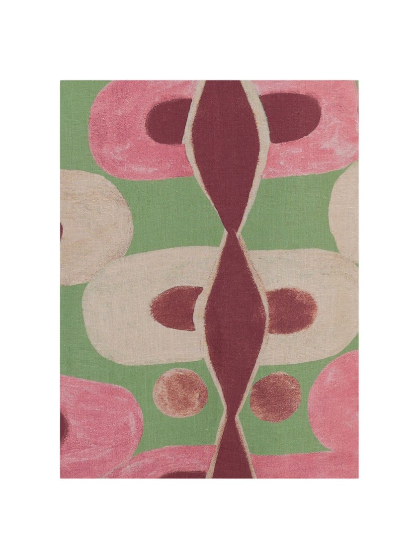 Philippa 1970 Long Dress With Geometric Print In Linen