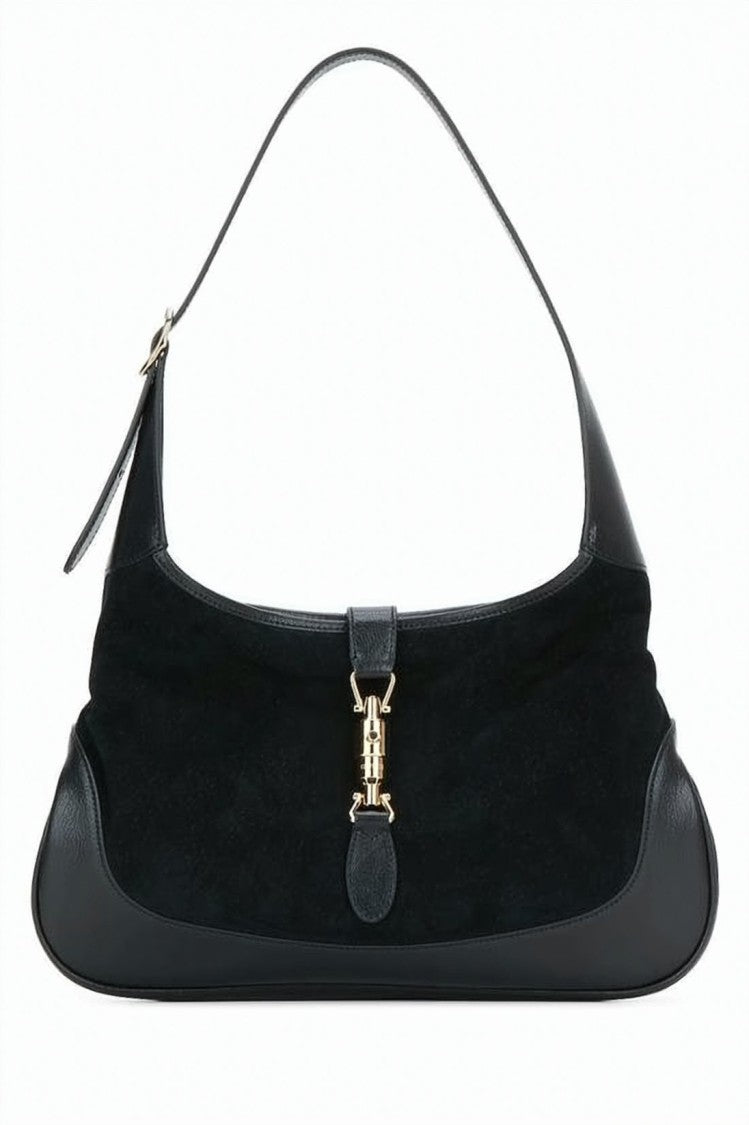 Gucci Shoulder Bag With Gold-Tone Clasp And Curved Silhouette