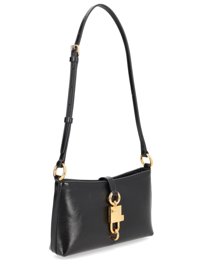 Dolce & Gabbana Lock Lustrous Finish Gold Clasp Shoulder Bag