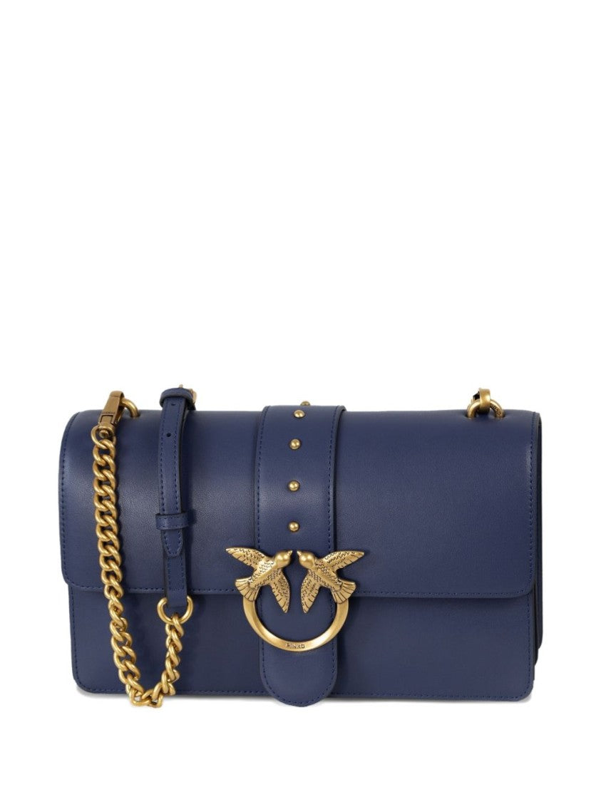 Pinko Structured Rectangular Shoulder Bag In Deep Blue