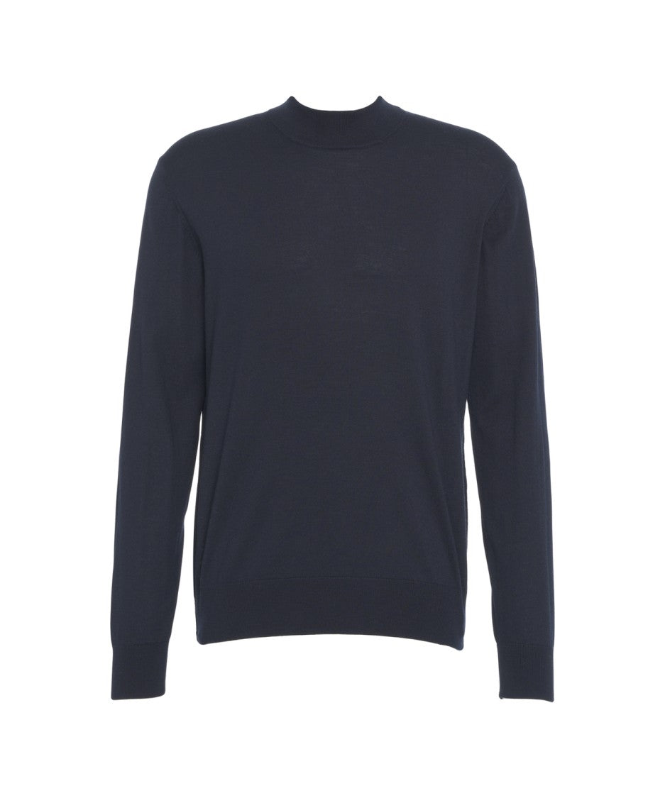 Paolo Pecora Finely Knit Blue Wool Sweater
