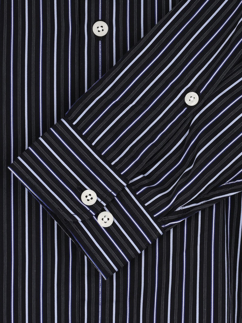 Mfpen Black Exact Striped Cotton Shirt