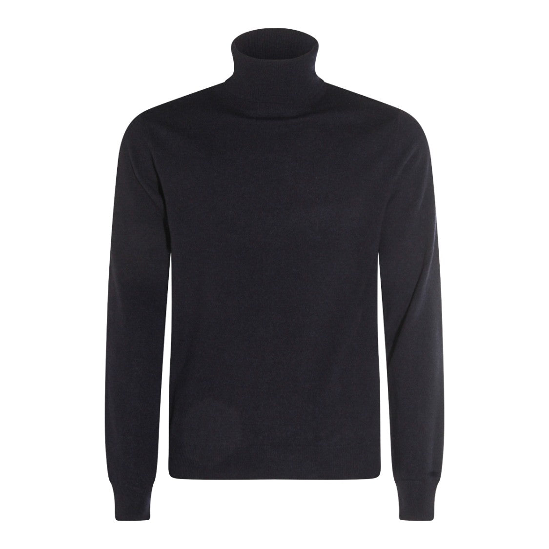 Malo Blue Cashmere Knit Sweater With High Collar