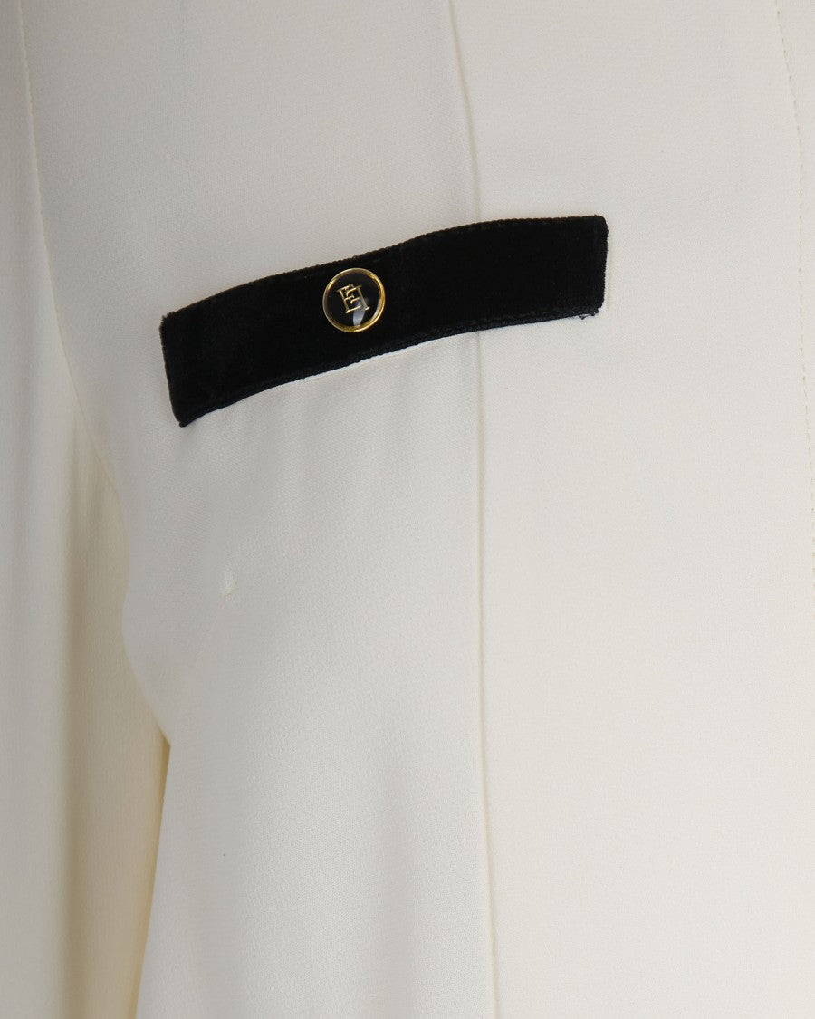 Elisabetta Franchi Milk/Black Georgette Shirt