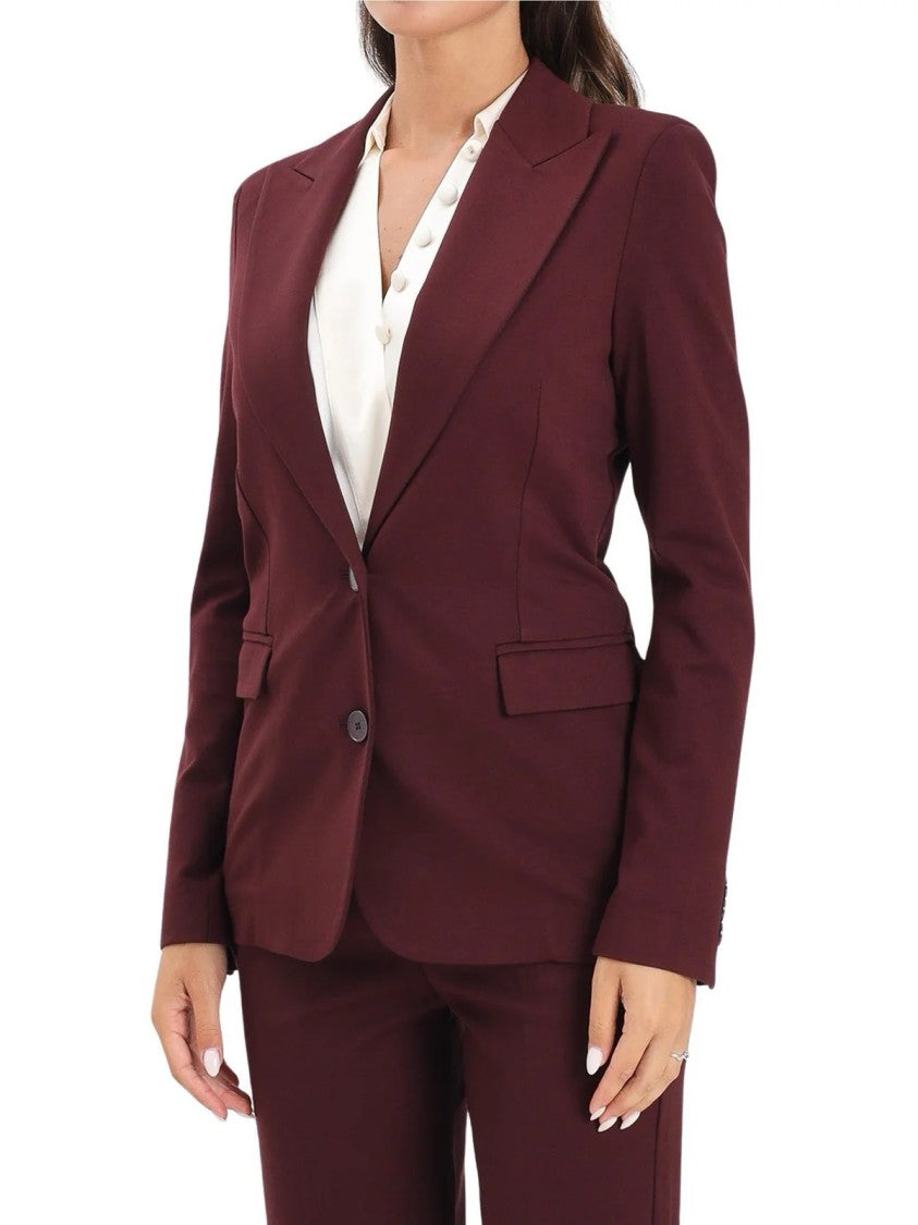 Vicolo Red Viscose-Blend Sweatshirt Blazer