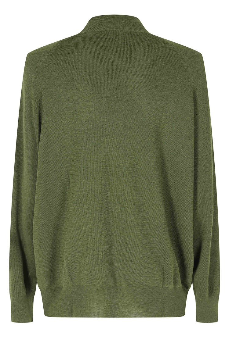 Aspesi Green Mod 3375 Relaxed-Fit High-Neck Merino Wool Sweater