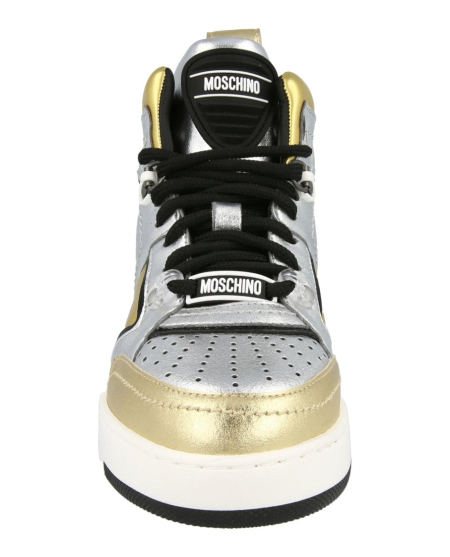 Moschino Streetball Asymmetrical High-Top Sneakers