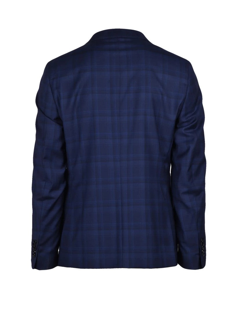 Paoloni Blue Tailored Virgin Wool Suit