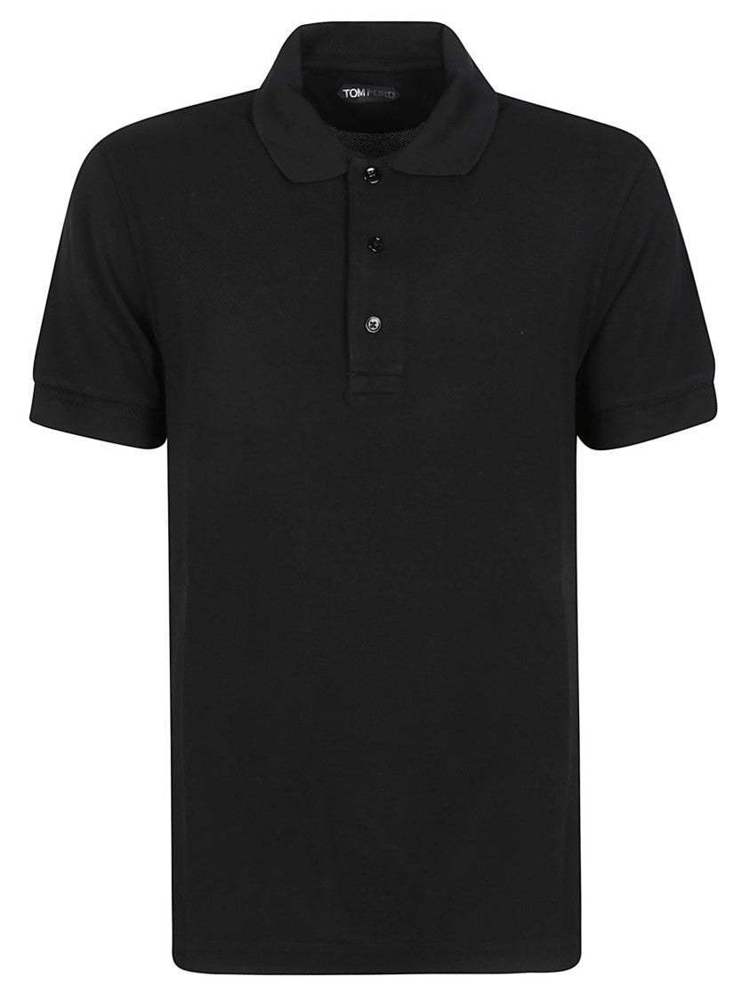 Tom Ford Short Sleeve Textured Lyocell Polo Shirt