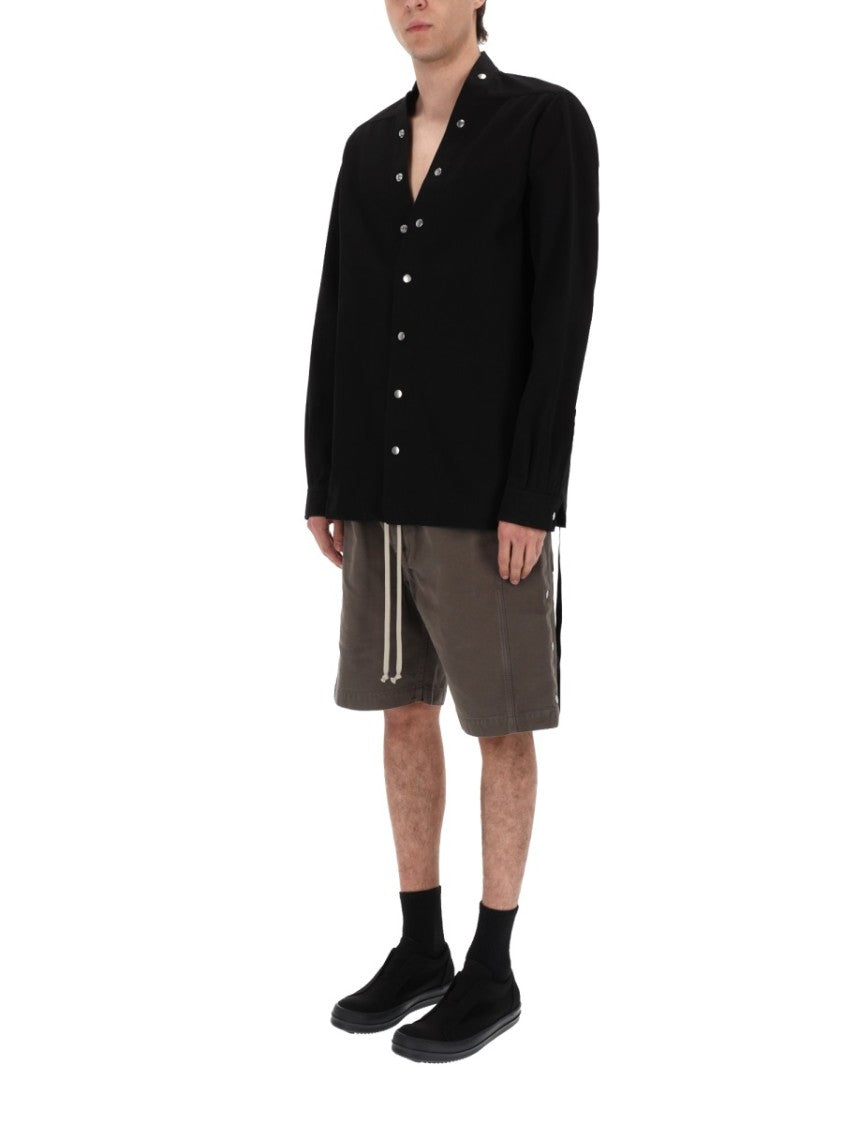 Drkshdw By Rick Owens Pusher Wide Relaxed Fit Denim Shorts