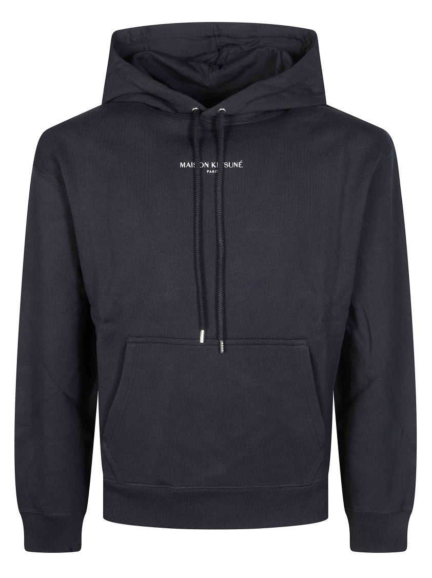 Maison Kitsuné Black Logo Paris Cropped Hoodie