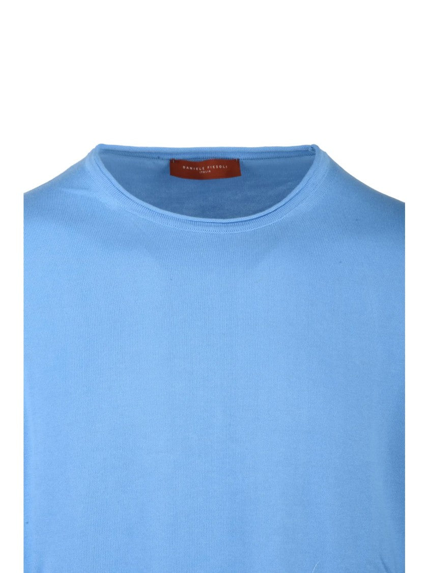 Daniele Fiesoli Light Blue Classic Cotton Sweater