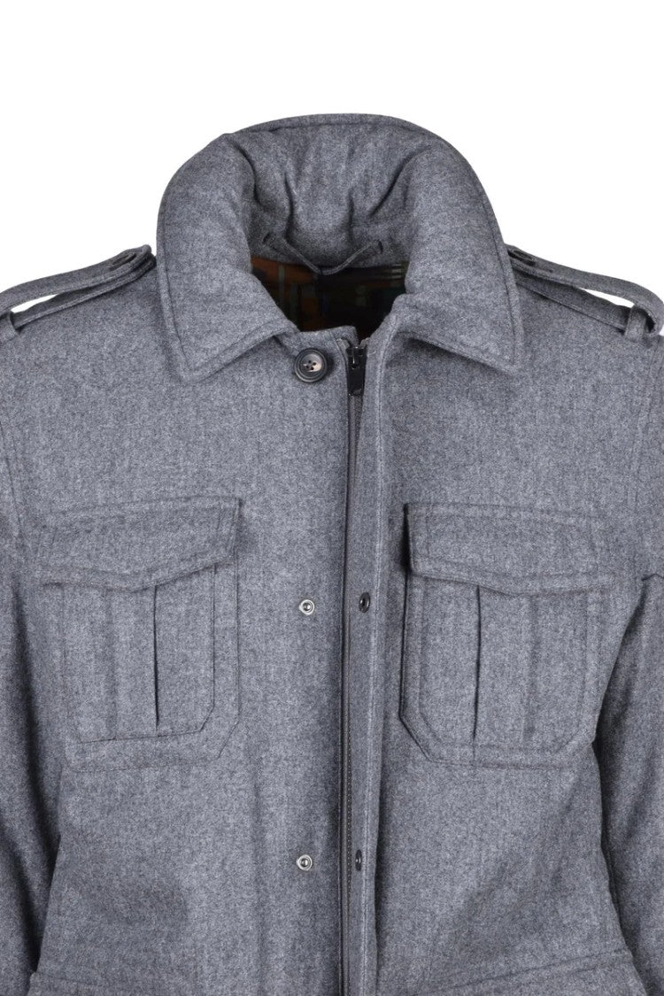 Montedoro Wool Blend Parka With Down - Grey