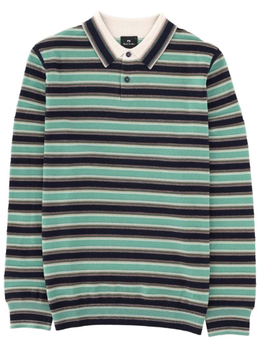 Paul Smith Striped Merino Wool Long-Sleeve Polo Shirt