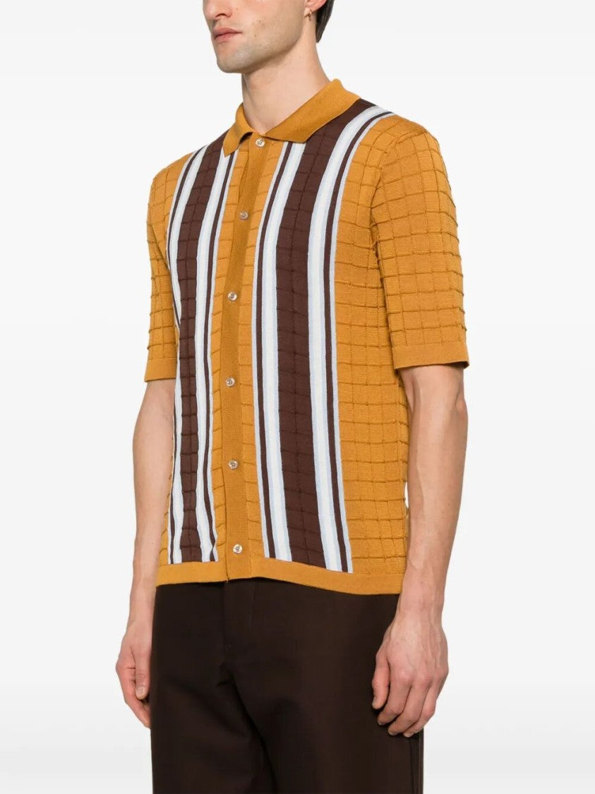 Tagliatore Short-Sleeved Polo With Textured Grid Pattern