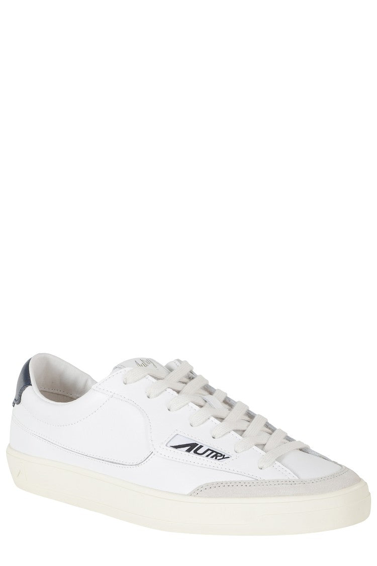 Autry White Windscape Low Canvas Suede Sneakers