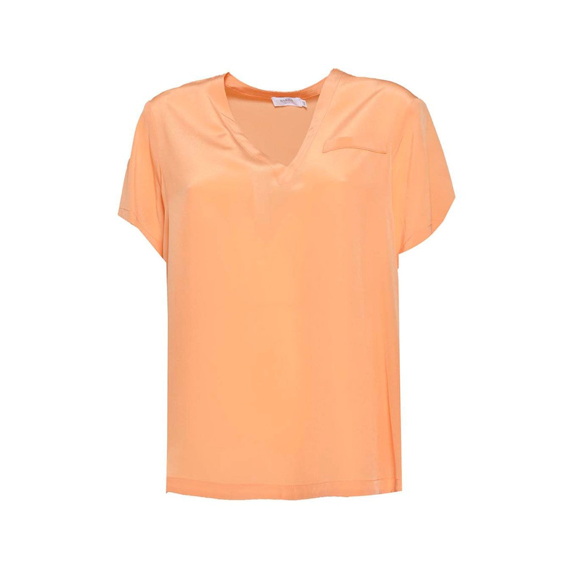 Barba Peach Silk V-Neck Blouse