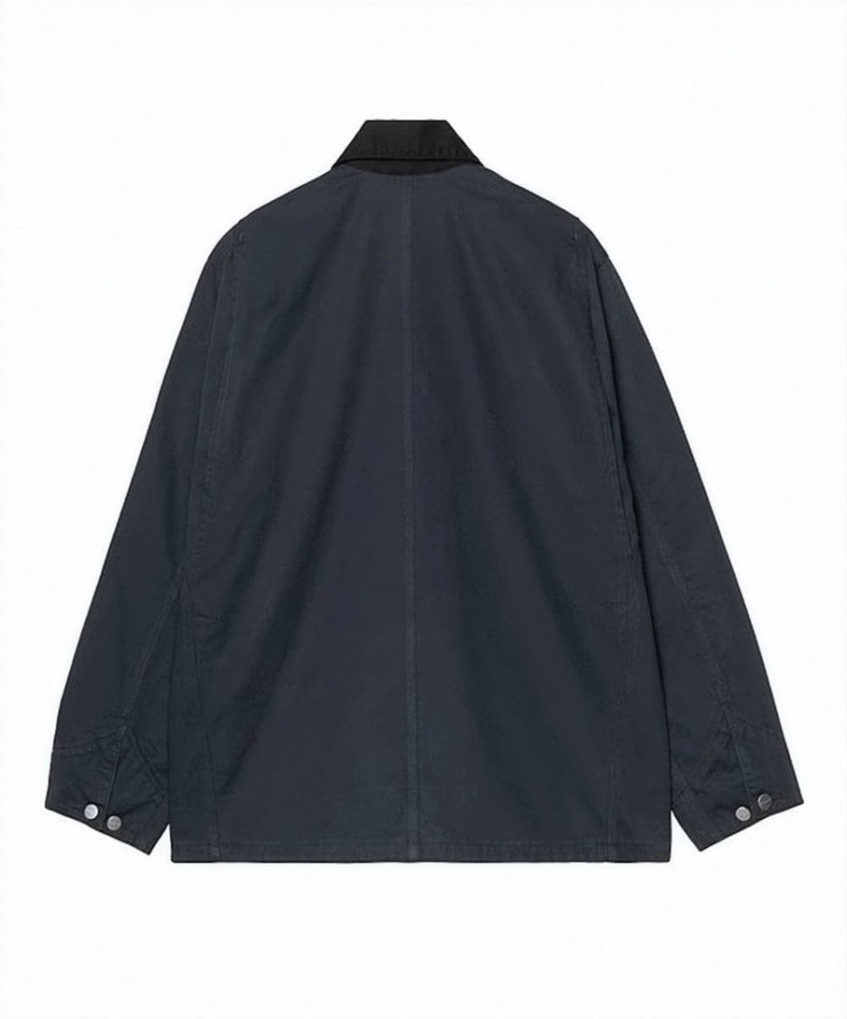 Carhartt Wip Casual Blue Workwear Jacket With Contrasting Collar