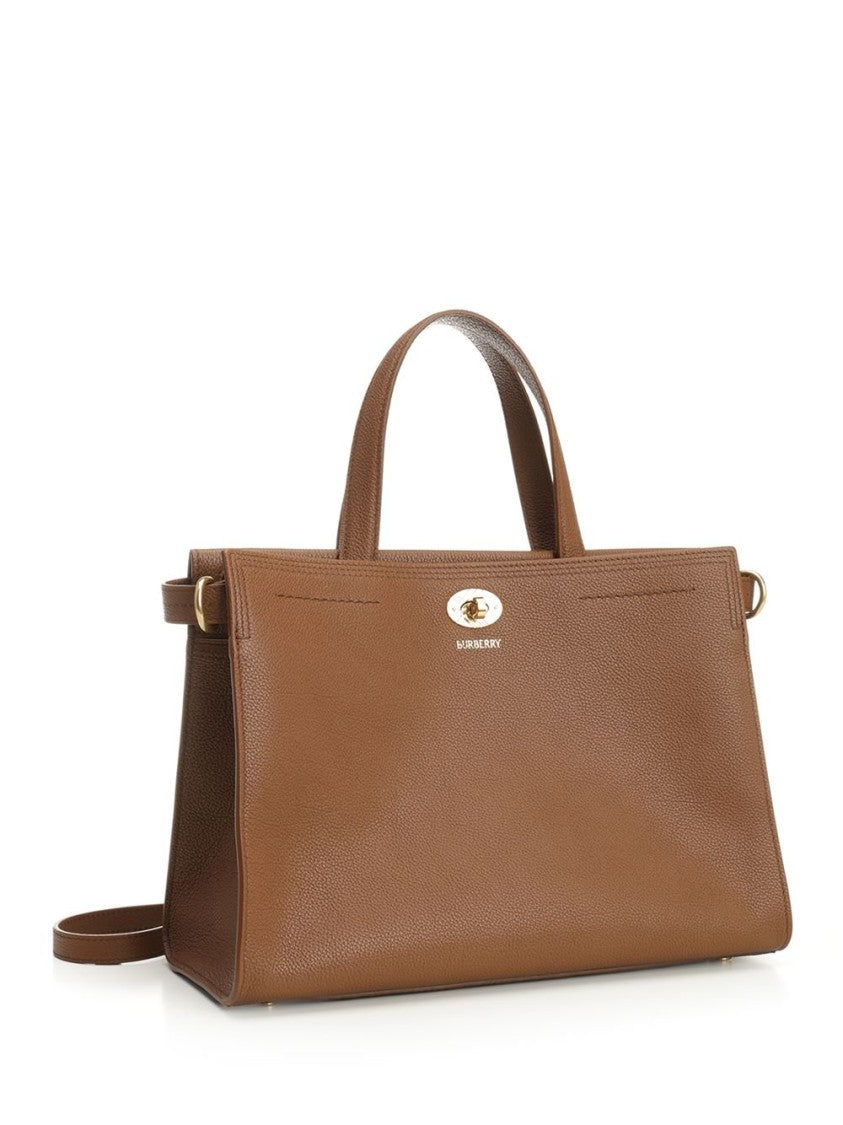 Burberry Structured Calf Leather Medium Tote