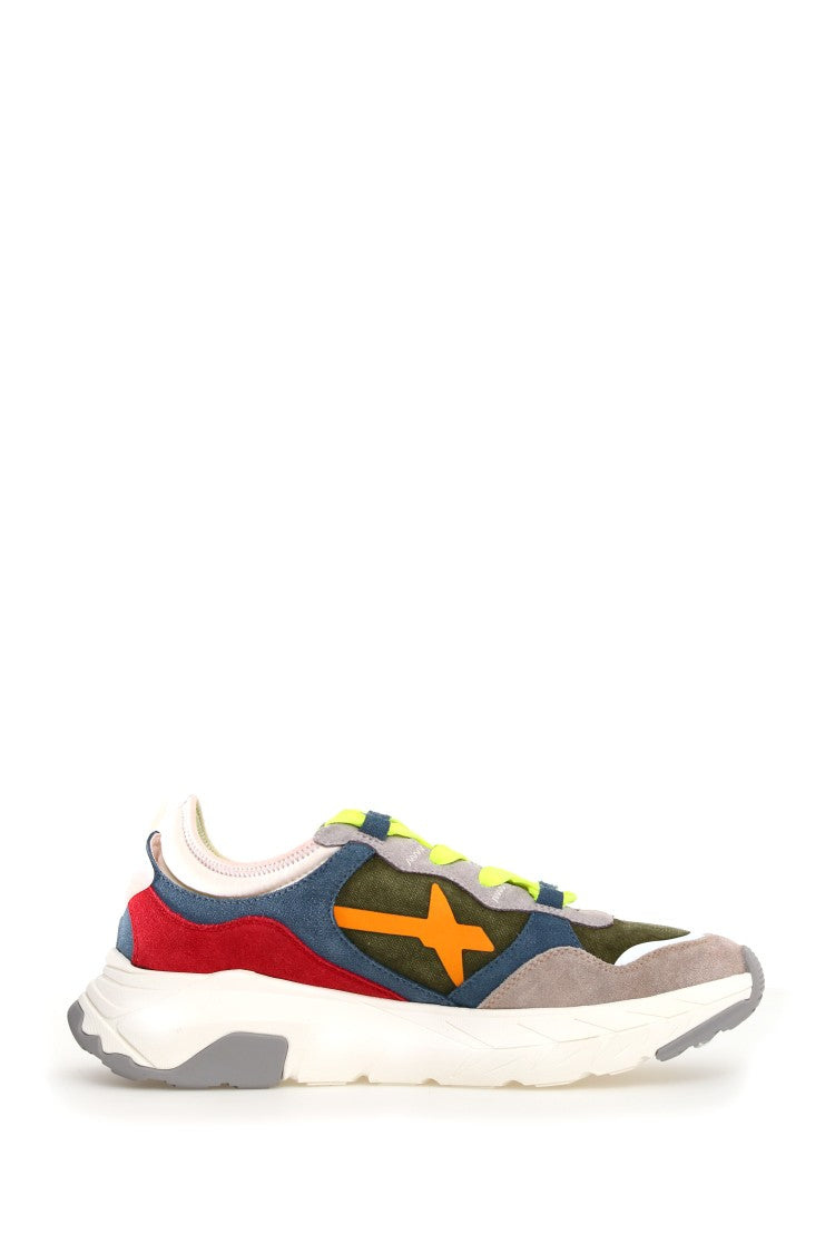 W6yz Multicolor Suede Elevated Rubber Sole Sneakers