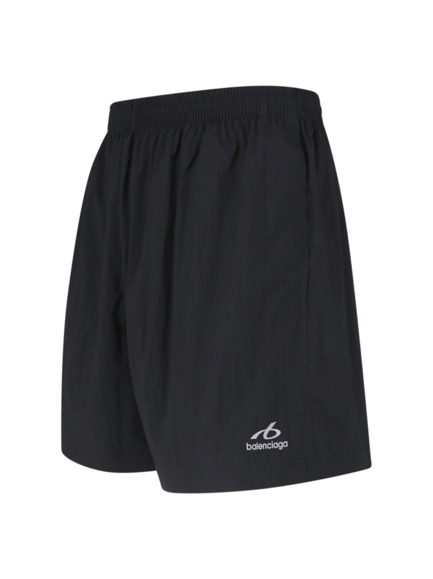 Balenciaga Minimalist Black Shorts With Elastic Waistband