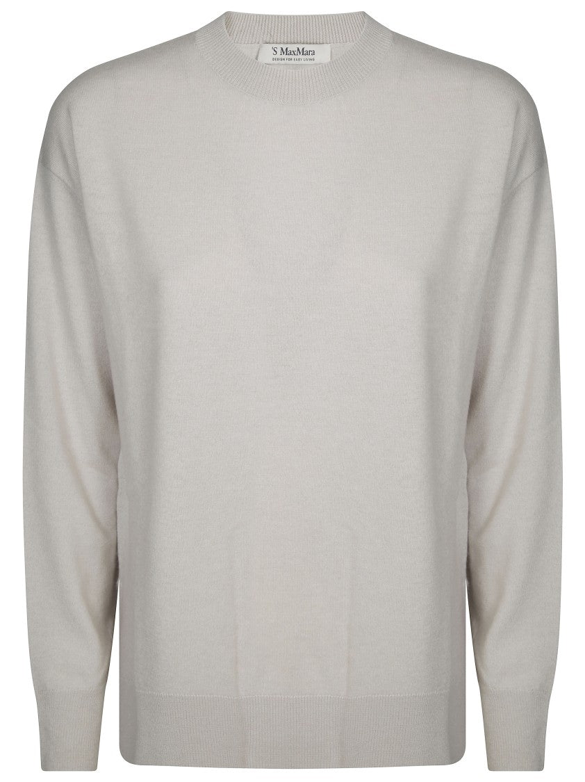 Max Mara Classic Crew Neck Sweater With Ribbed Detailing