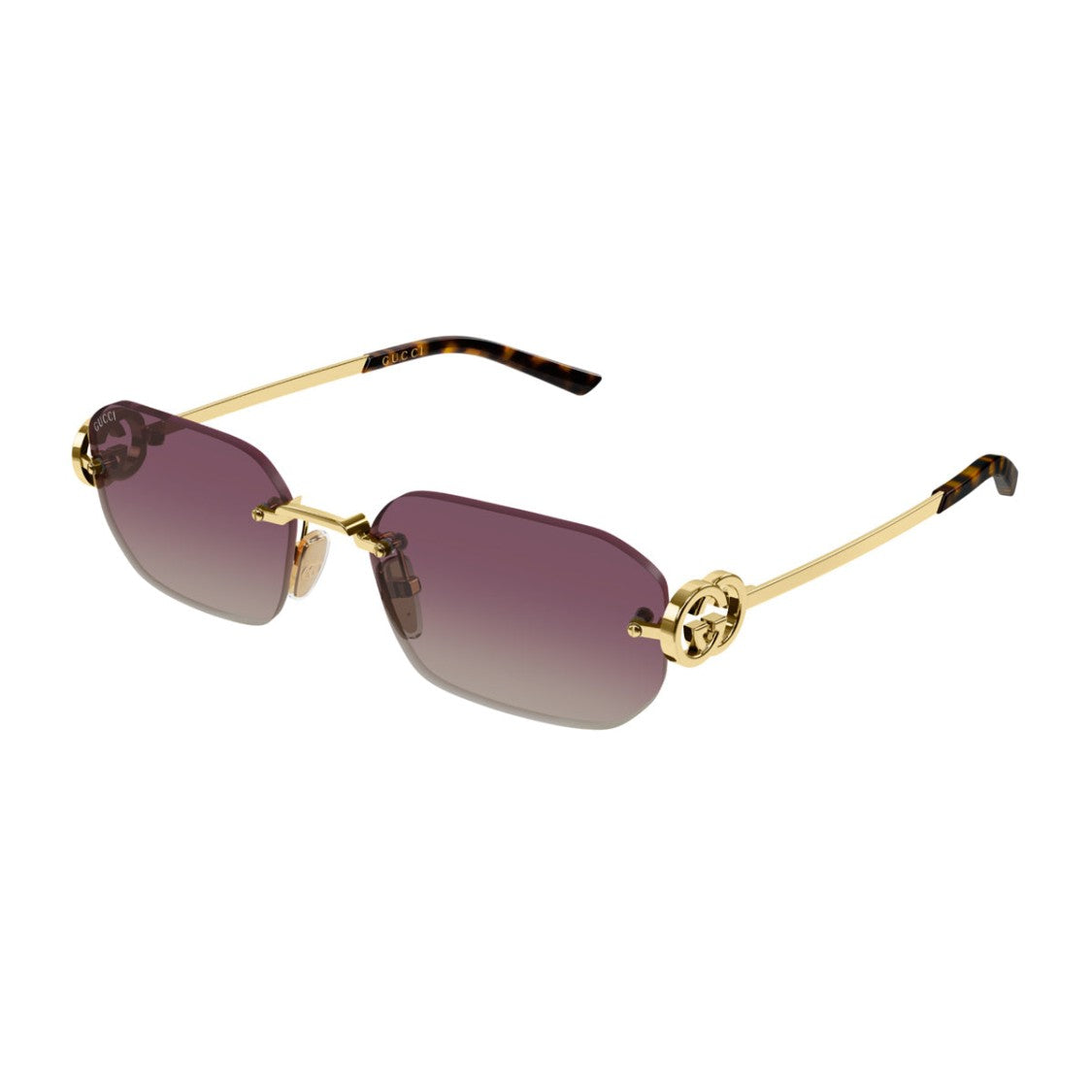 Gucci Gold Gg2228s Linea Emblem Metal Sunglasses