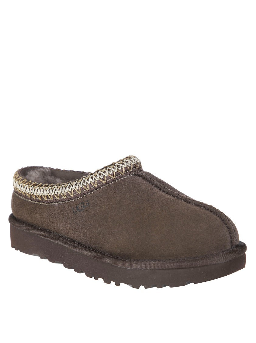Ugg Tasman Ii Suede Plush Woven Trim Slippers