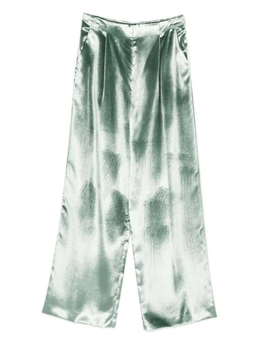 Alberta Ferretti Wide-Leg Trousers In Shiny Viscose