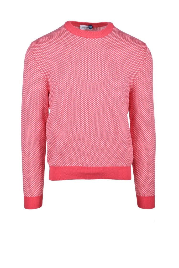 Heritage Red Crewneck Cotton Sweater