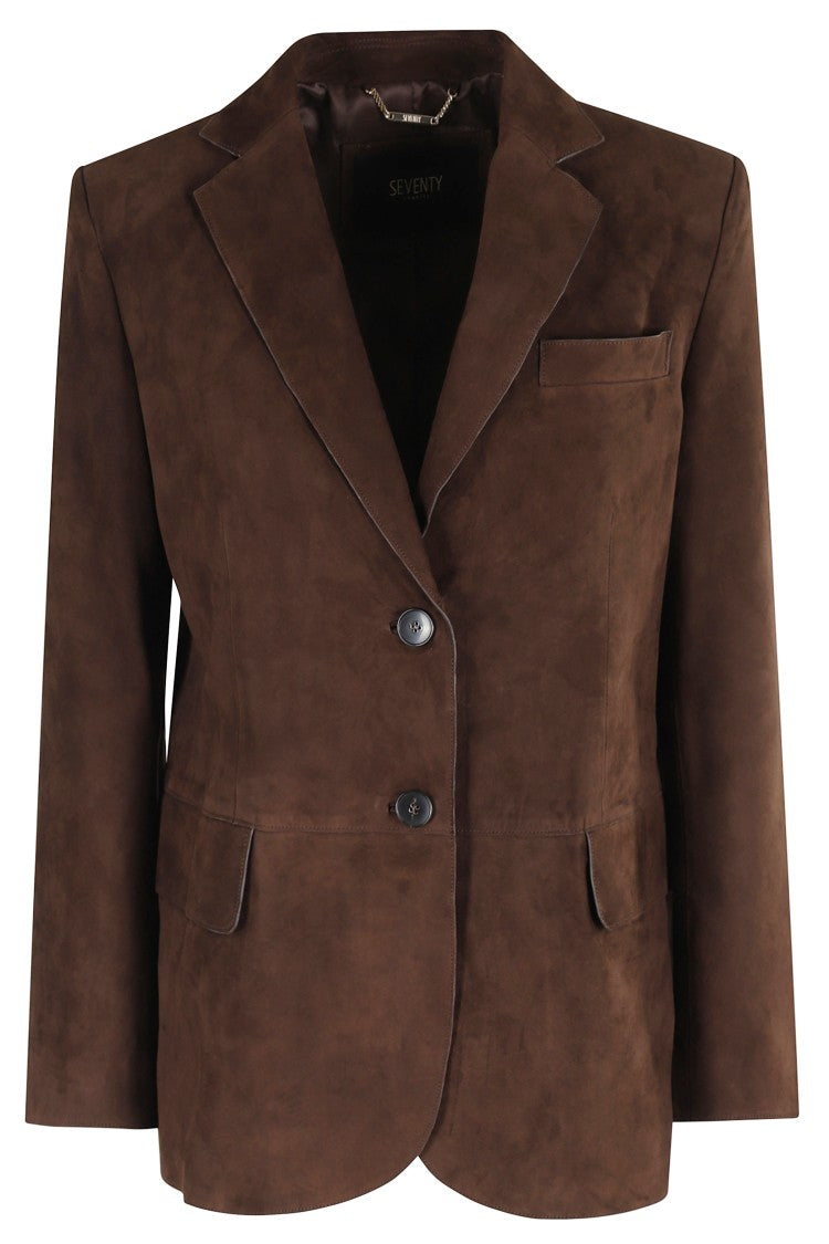 Seventy Brown Suede Jacket With Wide Lapel