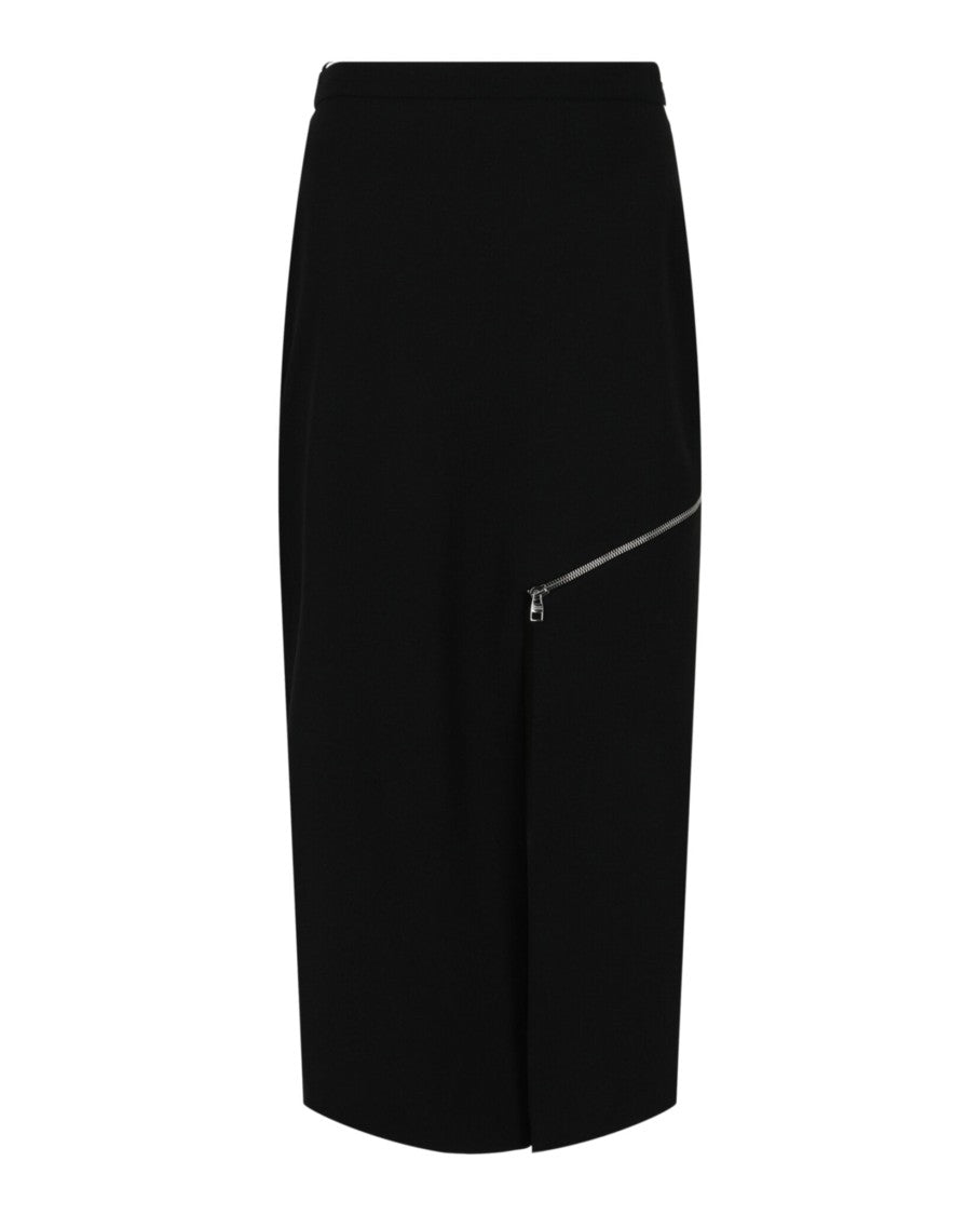 Alexander Mcqueen Zip-Detail Midi Skirt With Cutout Triangle