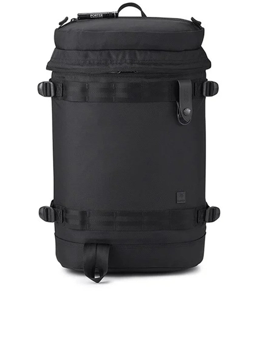 Porter International Black Backpack Rectangular Structured Nylon Backpack