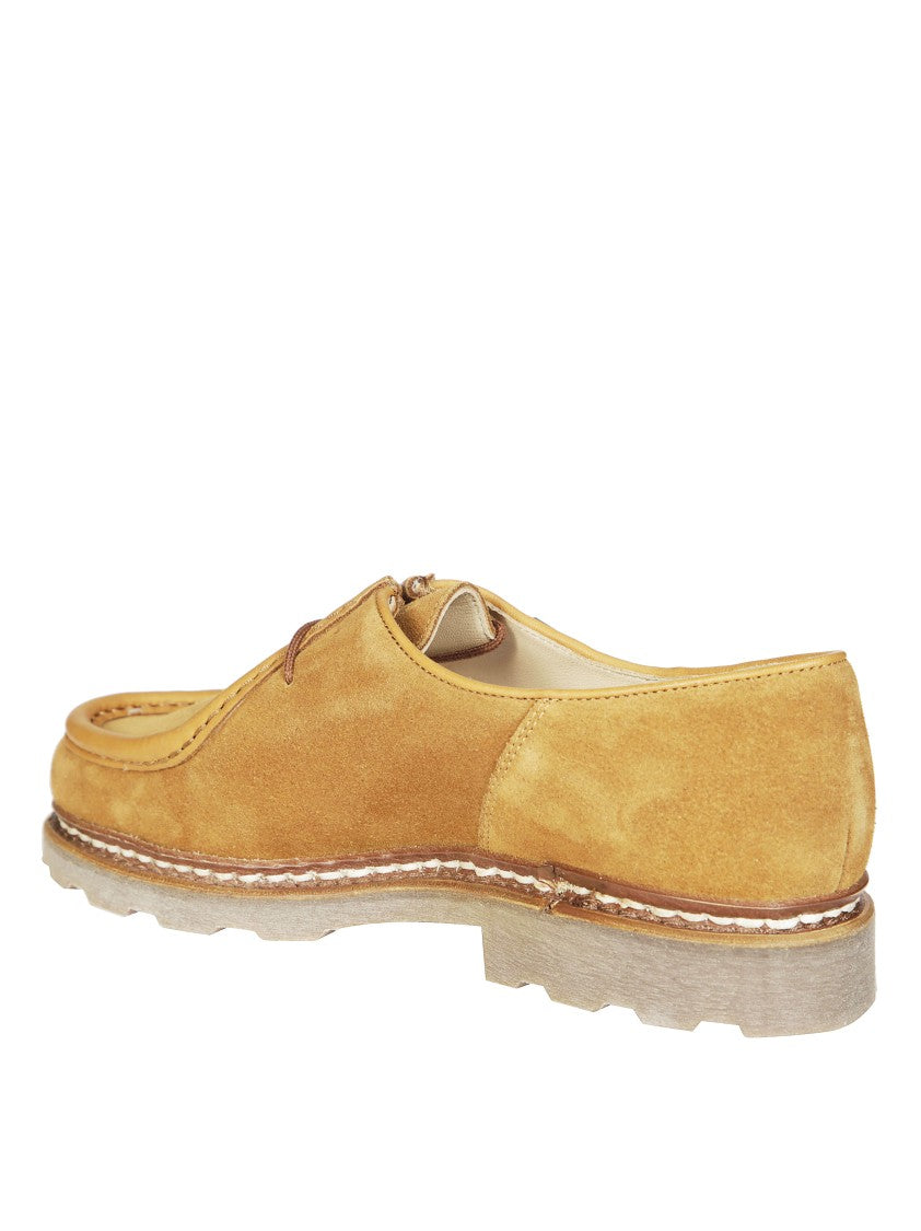 Paraboot Classic Brown Leather Moccasin With Hand-Stitched Detailing