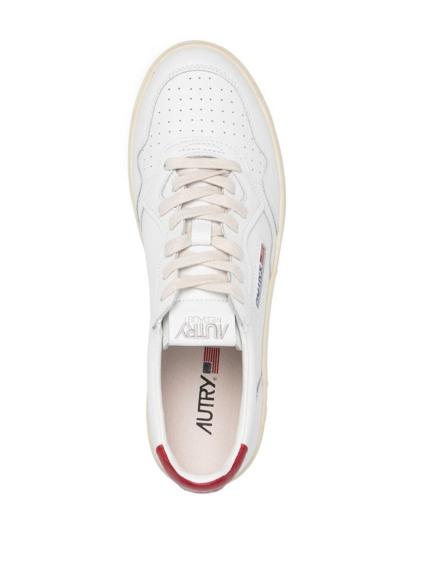 Autry Bright White Red Perforated Sneakers