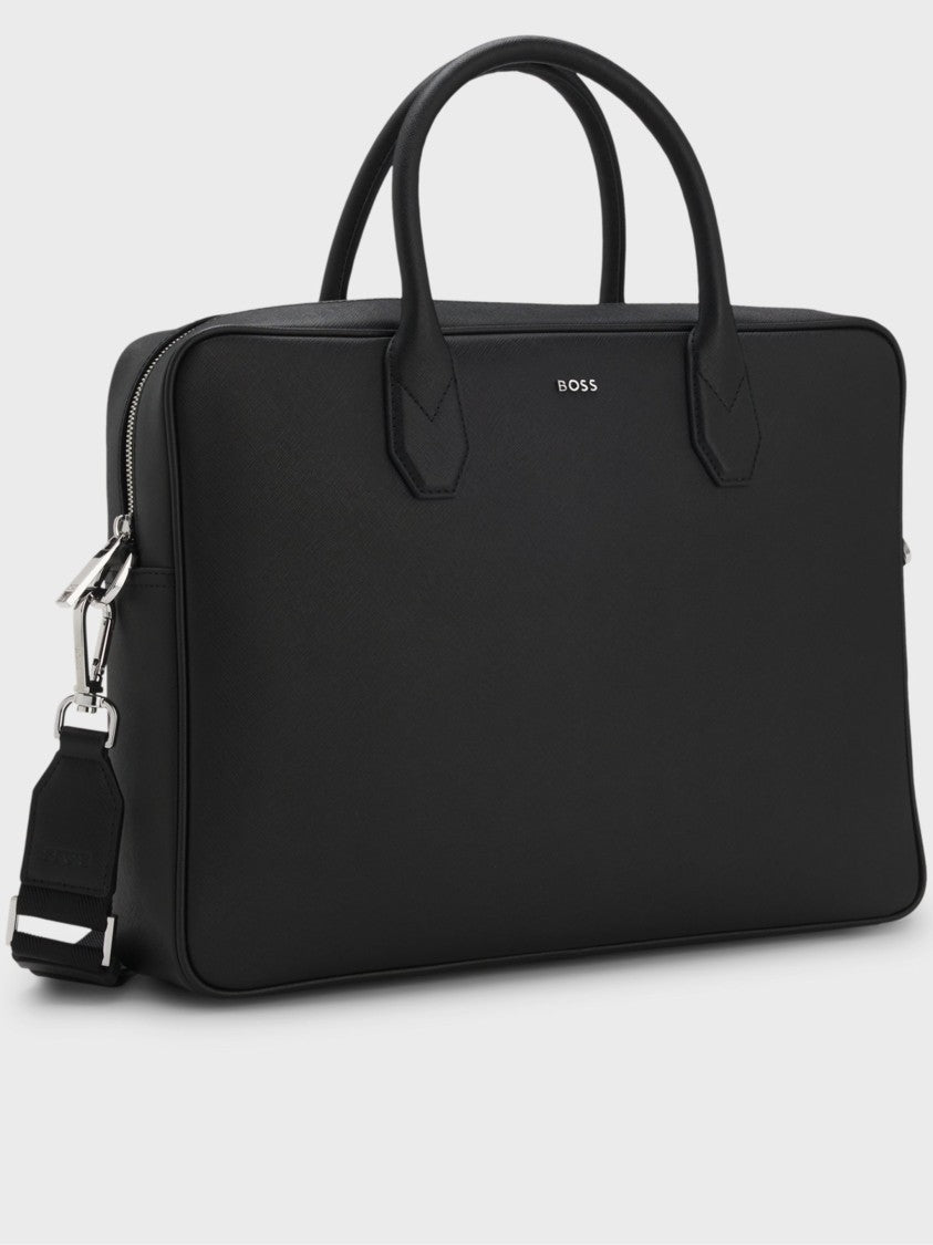 Hugo Boss Rectangular Document Bag In 100% Bonded Leather