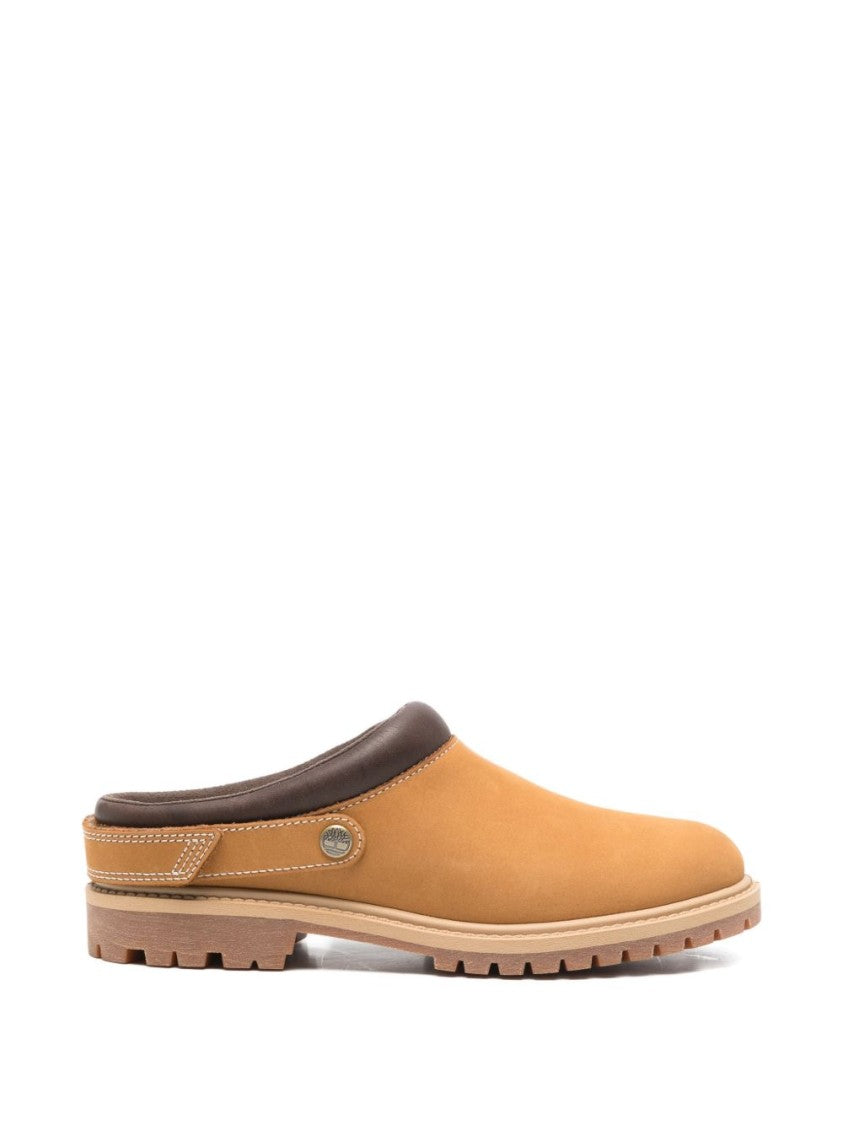 Timberland Slip-On Brown Leather Flat Shoes With Rugged Lug Sole