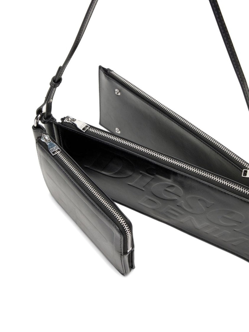 Diesel Black Structured Slim Strap Silk Bag