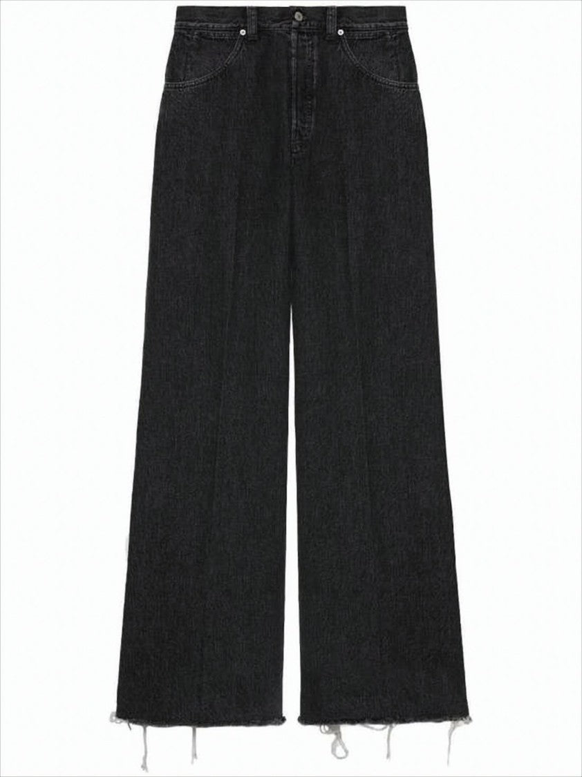 Gucci Wide-Leg Denim Trousers With High Waist