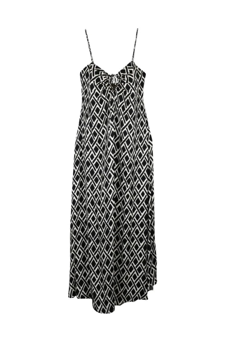 Pennyblack Long Dress Viscose - Black/Beige
