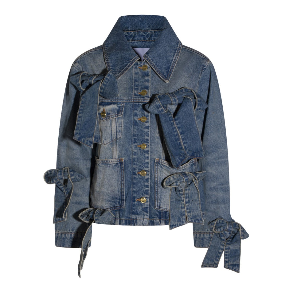 Ganni Structured Silhouette Jacket With Front Zipper Closure