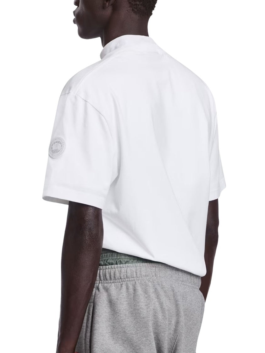Canada Goose White Cotton T-Shirt With Classic Crew Neckline