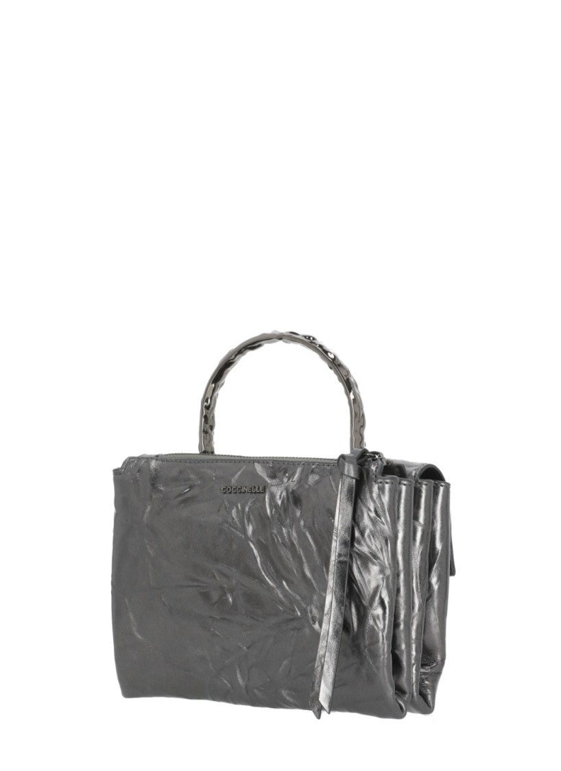 Coccinelle Arlettis Droplet Bag With Metallic Crinkled Finish