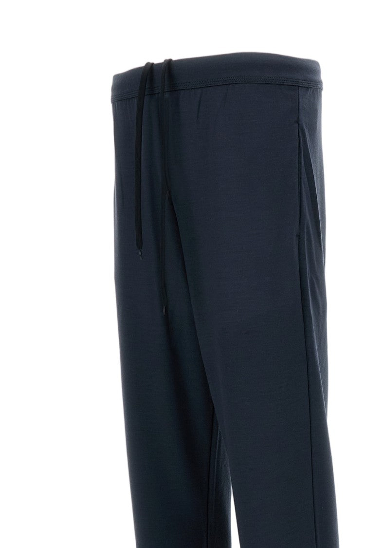 Rier Plombe Wool Jogging Trousers With Adjustable Waist And Elastic Cuffs