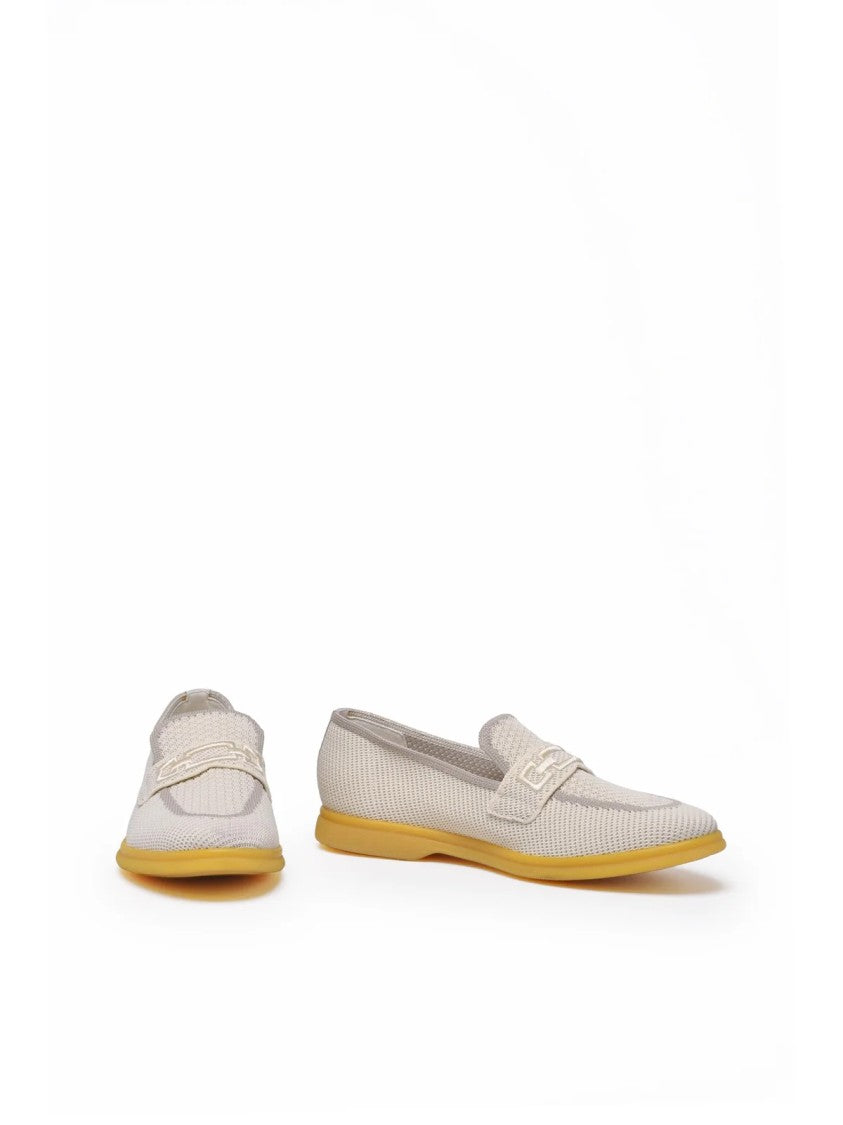 Eleventy White Women Fabric Loafer